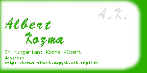 albert kozma business card